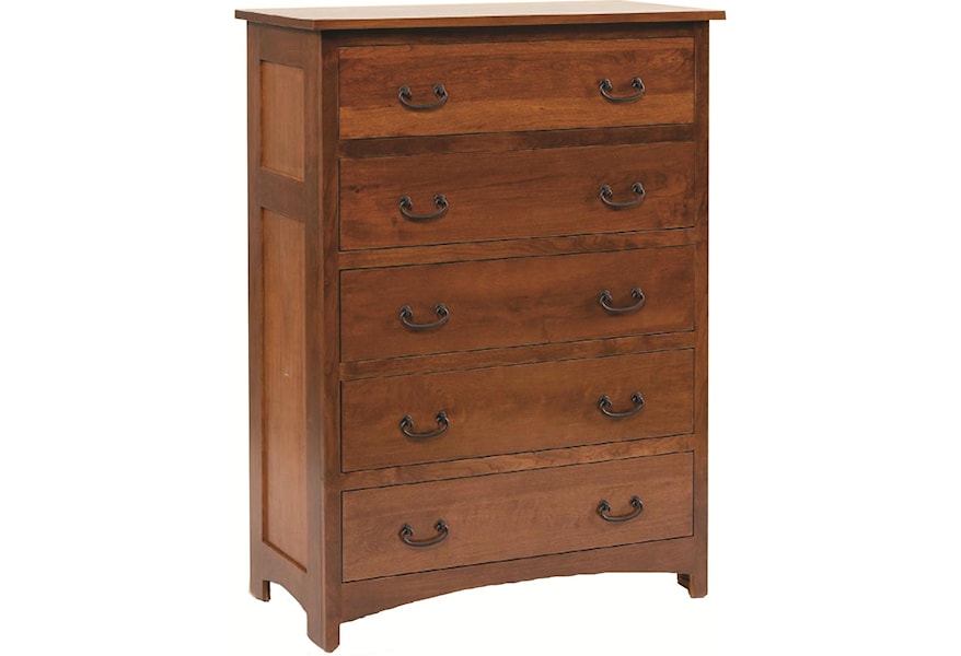 Daniel S Amish Treasure 5 Drawer Solid Wood Chest Prime Brothers