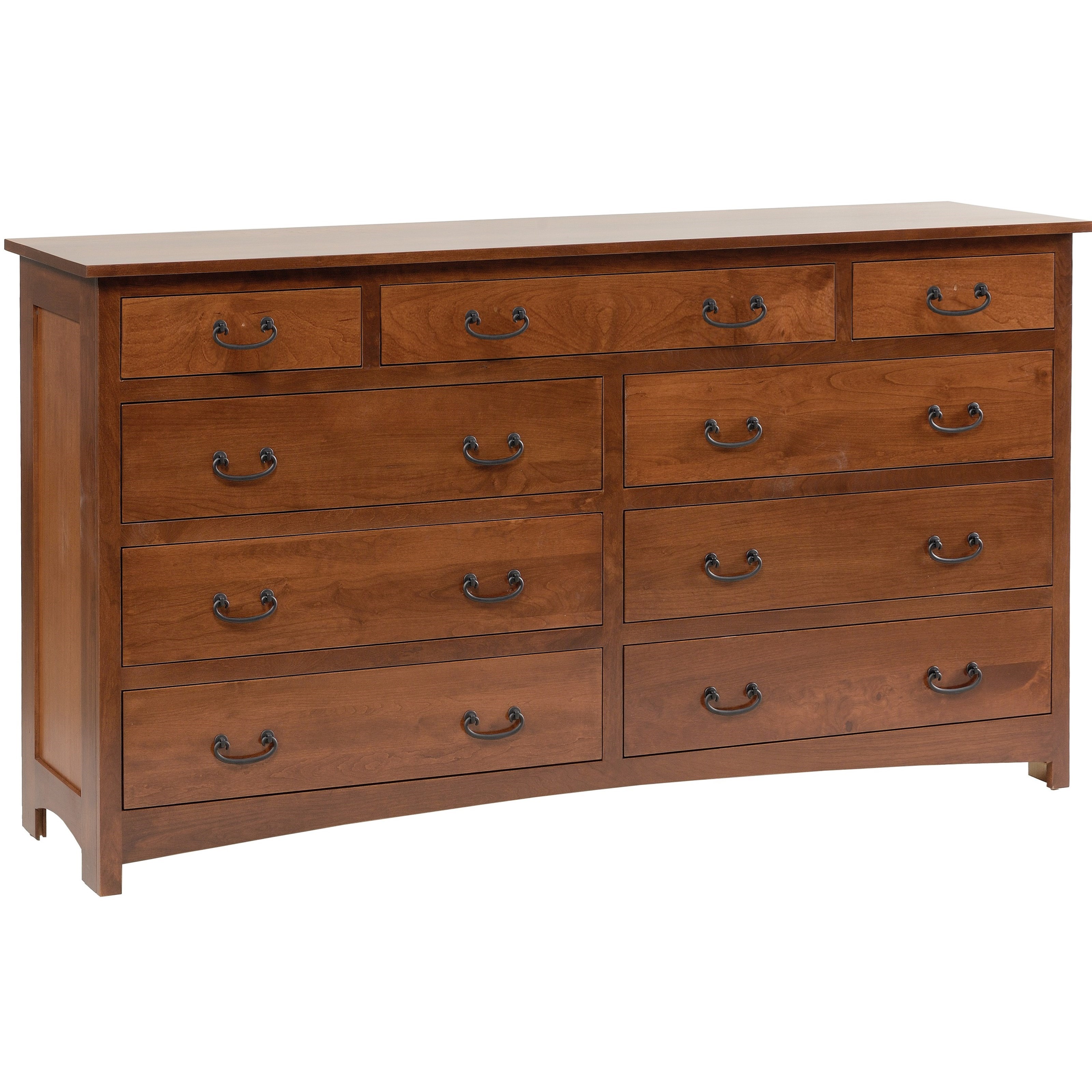 Daniel S Amish Treasure Transitional 9 Drawer Double Dresser Saugerties Furniture Mart Dressers