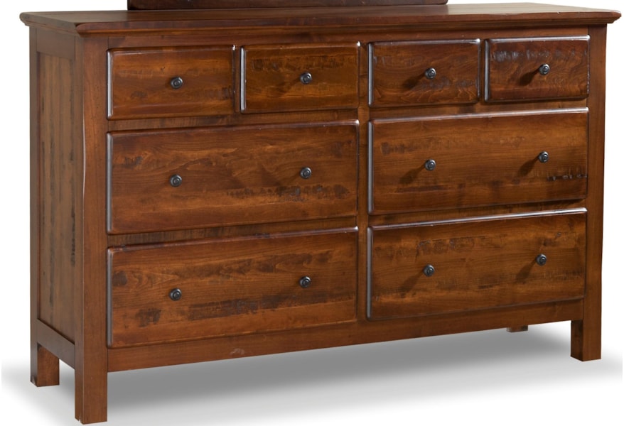 Daniel S Amish Lewiston 35 4437 8 Drawer Dresser With Sturdy Block