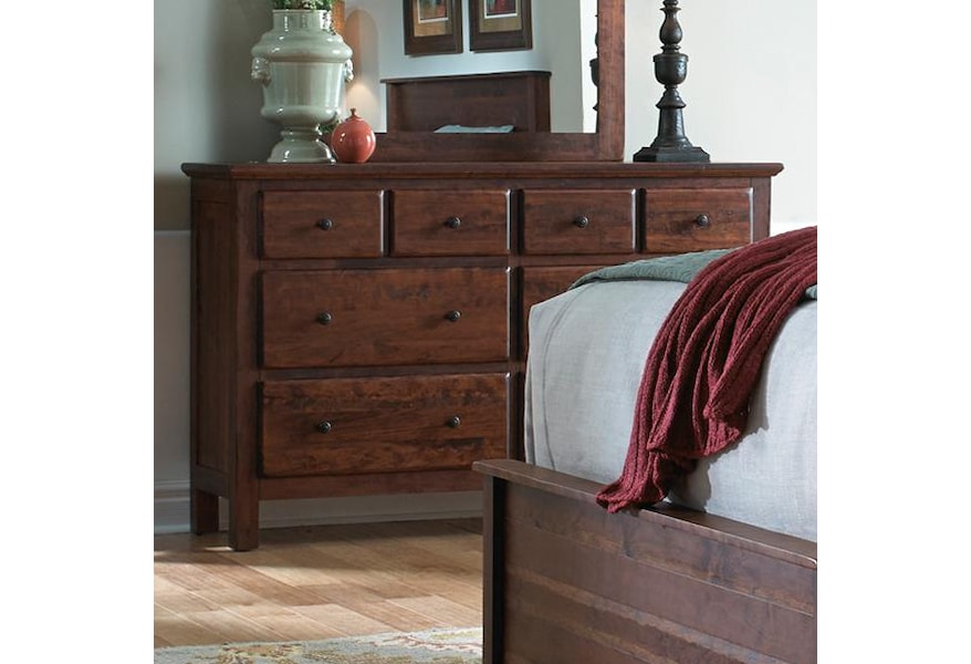 Daniel S Amish Lewiston 8 Drawer Dresser With Sturdy Block Feet