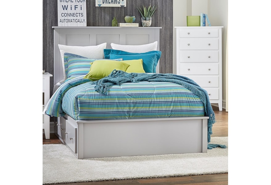 Daniel S Amish Mapleton Queen Pedestal Bed With 2 Drawers On Each Side Of Bed Gill Brothers Furniture Platform Beds Low Profile Beds