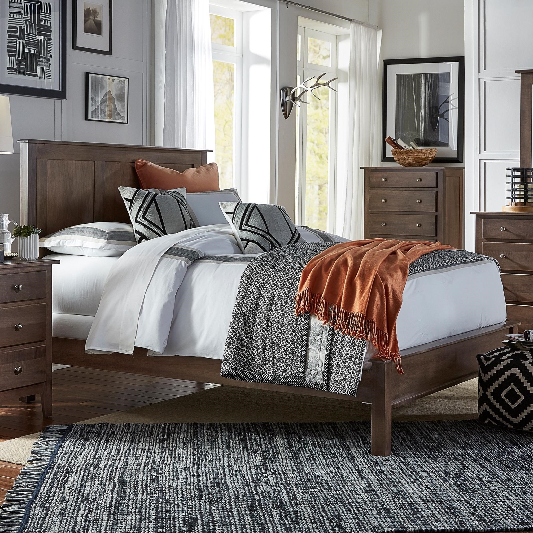 Daniel S Amish Mapleton King Bed With Low Footboard Saugerties Furniture Mart Platform Beds Low Profile Beds