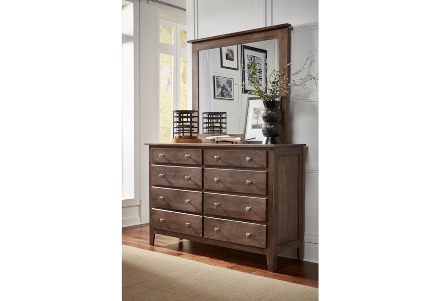 Daniel S Amish Mapleton 35 5038 39 5052 8 Drawer Dresser Mirror Set Gill Brothers Furniture Dresser Mirror Sets