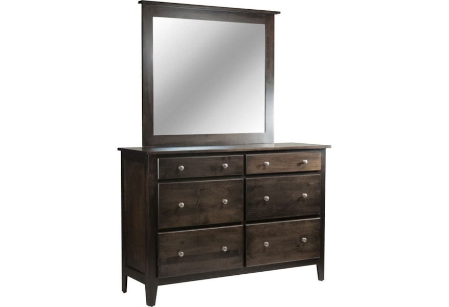 Daniel S Amish Mapleton 6 Drawer Dresser Mirror Set Vandrie