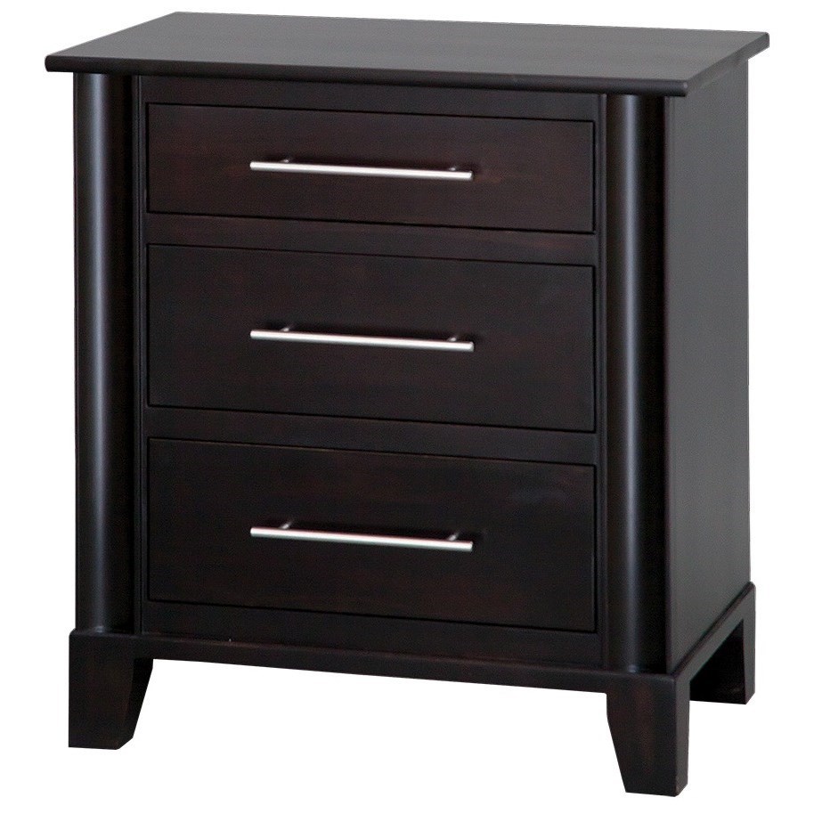 Daniel S Amish Metropolitan 3 Drawer Nightstand With Concave Side Trim Detail Fashion Furniture Night Stands