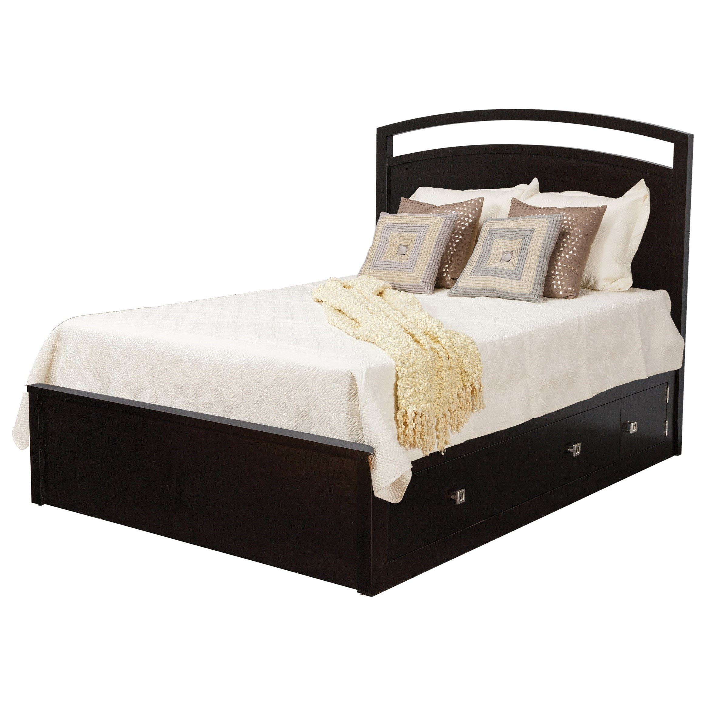 Daniel S Amish Nouveau Queen Pedestal Storage Bed With 1 60