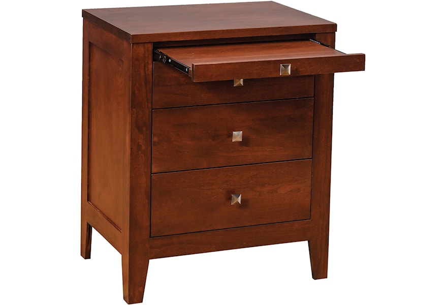 Daniel S Amish Nouveau 3 Drawer Nightstand With Pullout Shelf