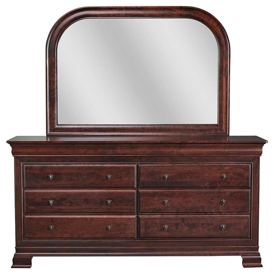 Daniel S Amish Paris 39 4621 Tall Wide Mirror With Rounded Tops John V Schultz Furniture Dresser Mirrors