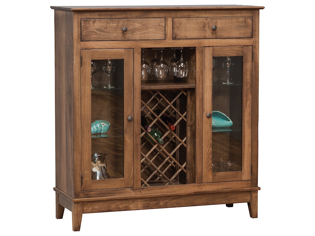 Daniel S Amish Dining Storage 25 1822 Shaker Wine Cabinet With