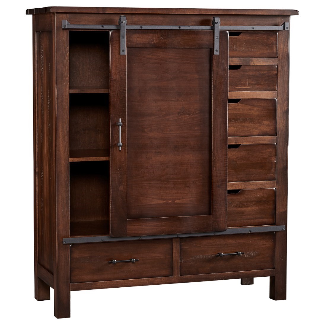 Daniels Amish Wildwood 7 Drawer Dresser With Sliding Barn Door