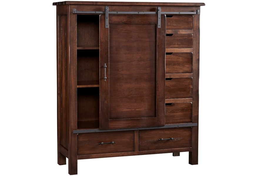 Daniels Amish Wildwood 7 Drawer Dresser With Sliding Barn Door