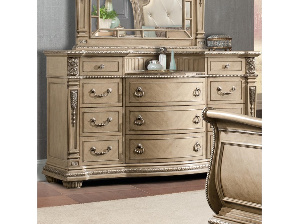 Holland House Monaco Traditional Bow Front Dresser With Eleven Holland House Monaco11 Drawer Dresser