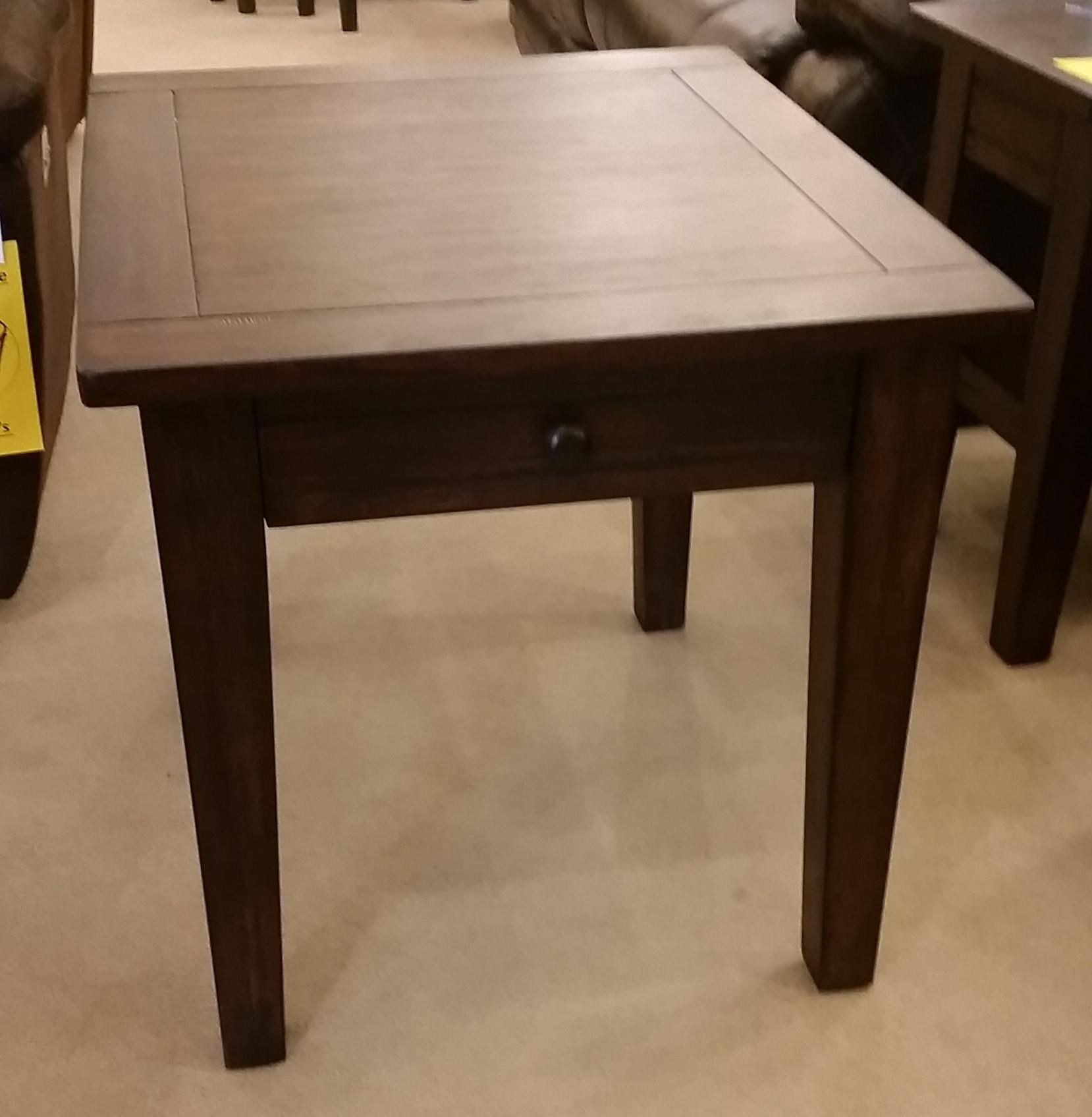 Prairie 1 Drawer End Table In Aged Mahogany Rife S Home Furniture End Tables