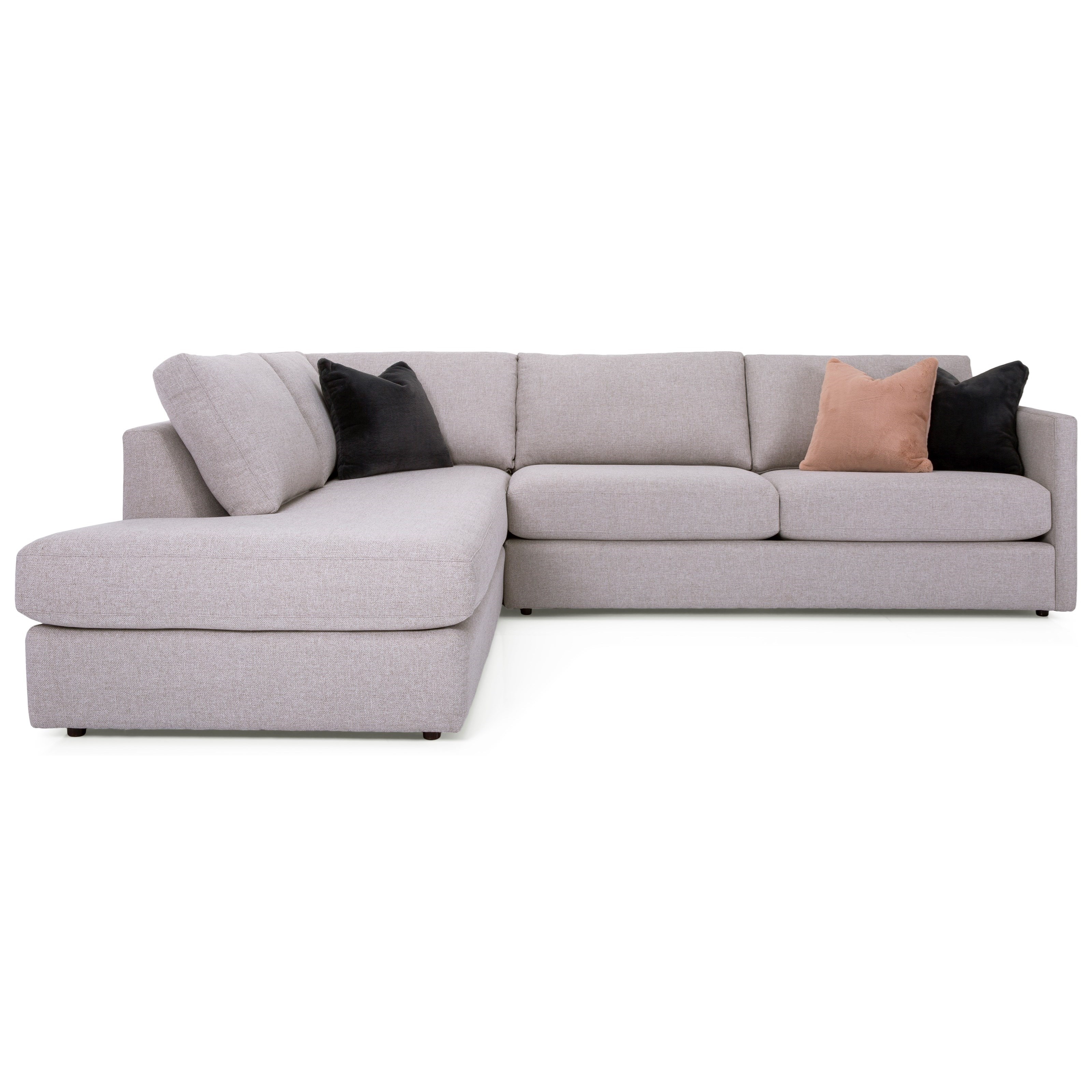 Decor Rest 2068 Contemporary L Shaped Sectional With Chaise Stoney Creek Furniture Sectional Sofas