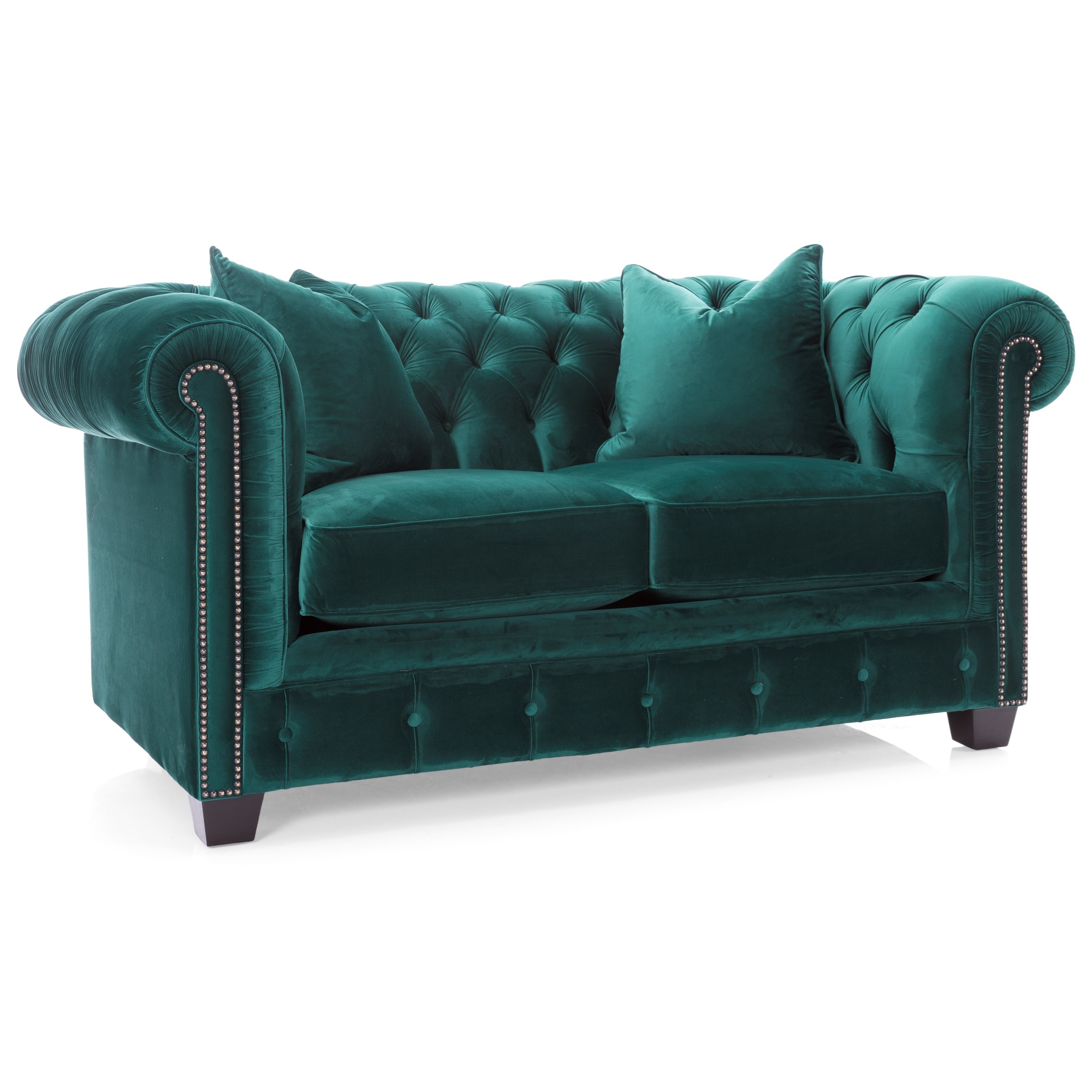 Decor Rest 2230 Series Transitional Chesterfield Loveseat With Nailheads Wayside Furniture Loveseats