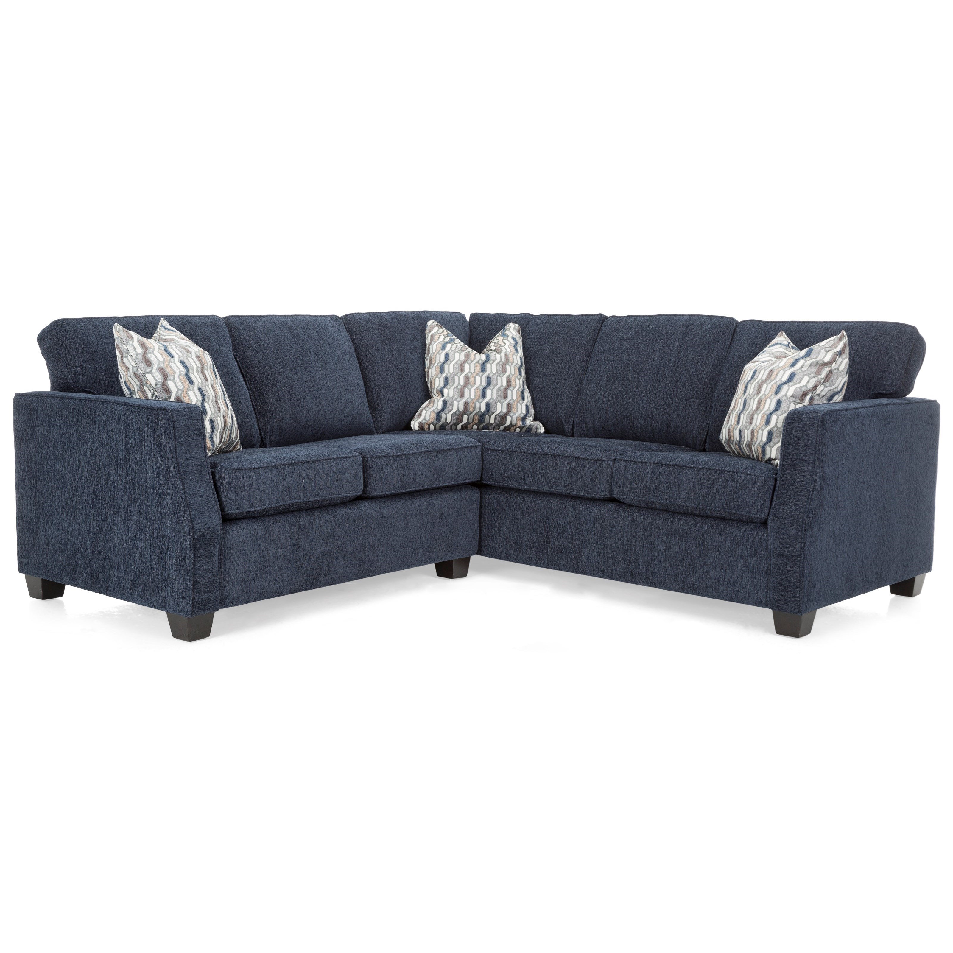 Decor Rest 2570 Contemporary Sectional Sofa With Track Arms