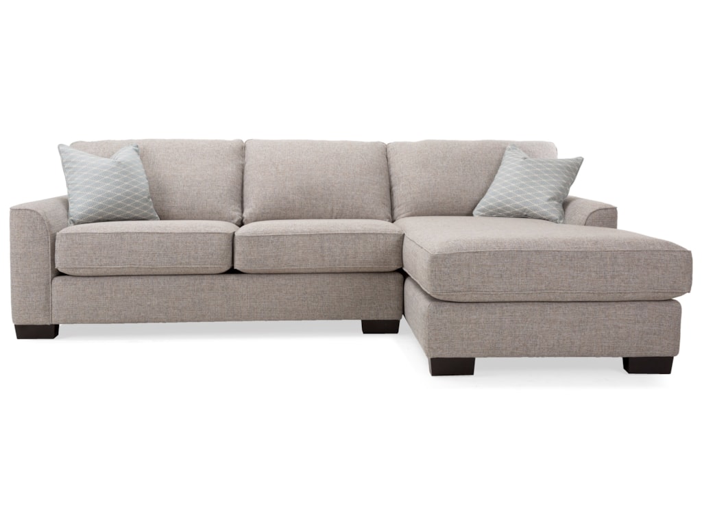 Decor Rest 2786 Chaise Sofa Sectional With Track Arms Wayside