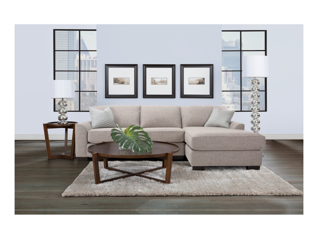 Decor Rest 2786 Chaise Sofa Sectional With Track Arms Wayside
