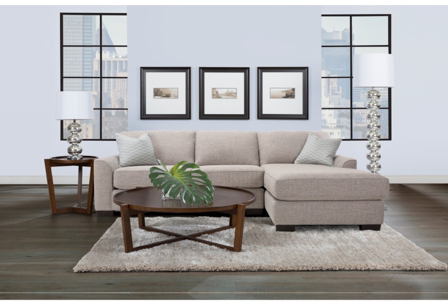 Decor Rest 2786 Chaise Sofa Sectional With Track Arms Stoney