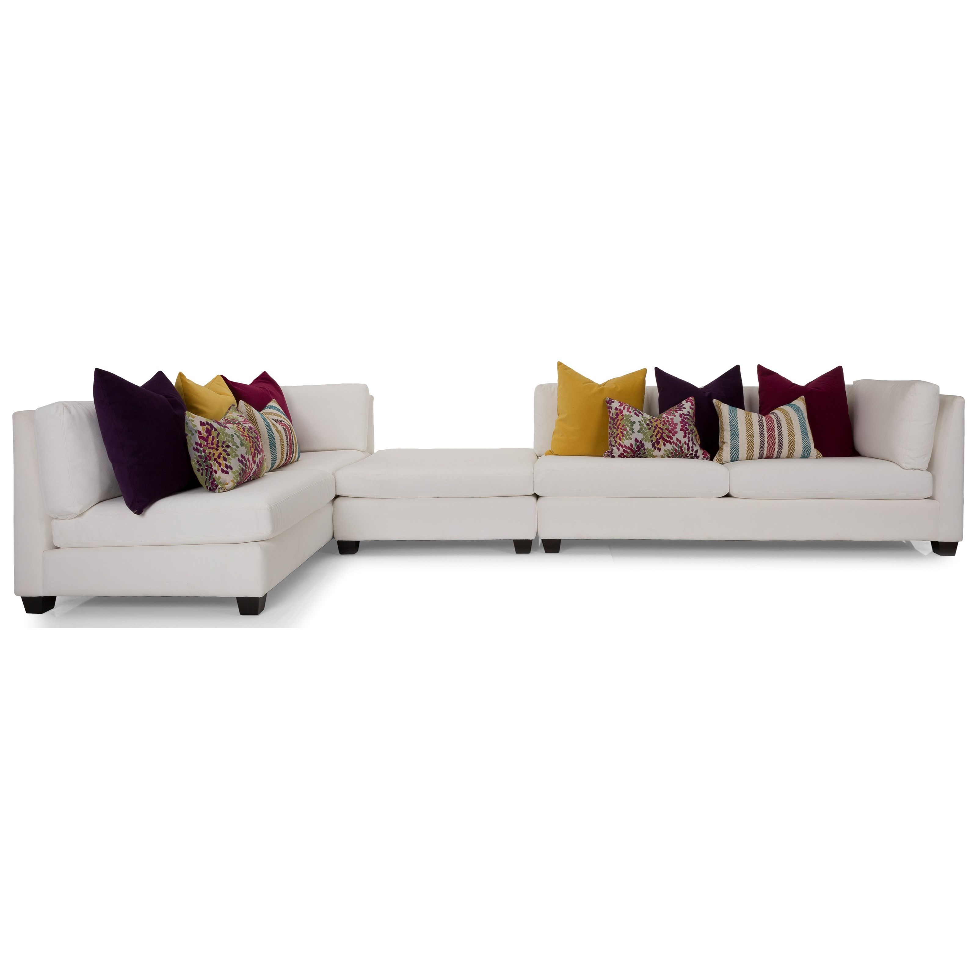 Decor Rest 2875 Casual Sectional Sofa With Loose Pillow Back