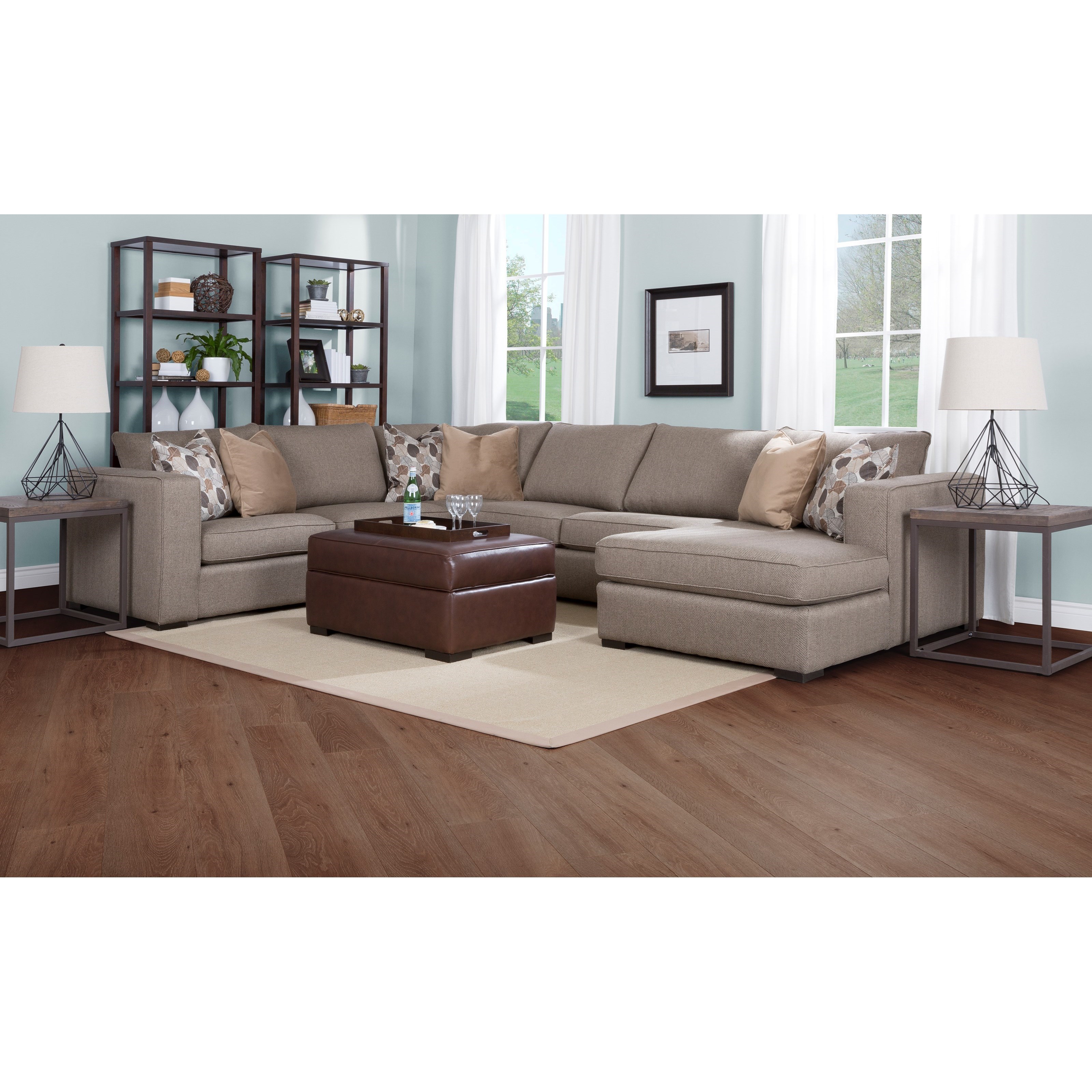 Decor Rest 2900 Contemporary Customizable Sectional With Chaise Stoney Creek Furniture Sectional Sofas