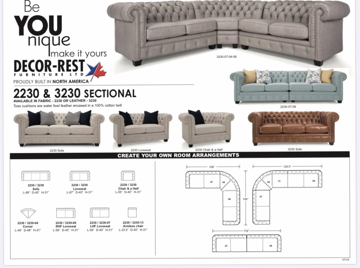 Decor Rest 3230 Traditional Styled Tuxedo Sofa With Deep Tufted