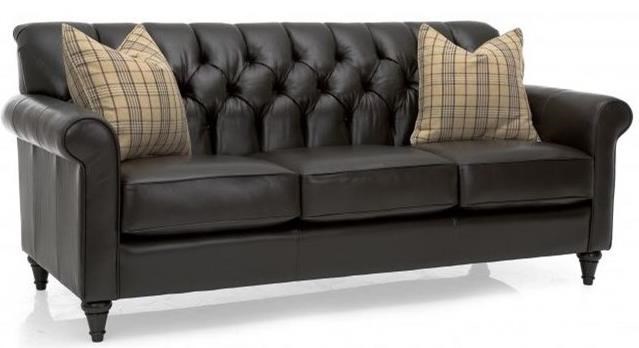 Decor Rest 3478 Traditional Sofa With Tufted Back And Turned Feet