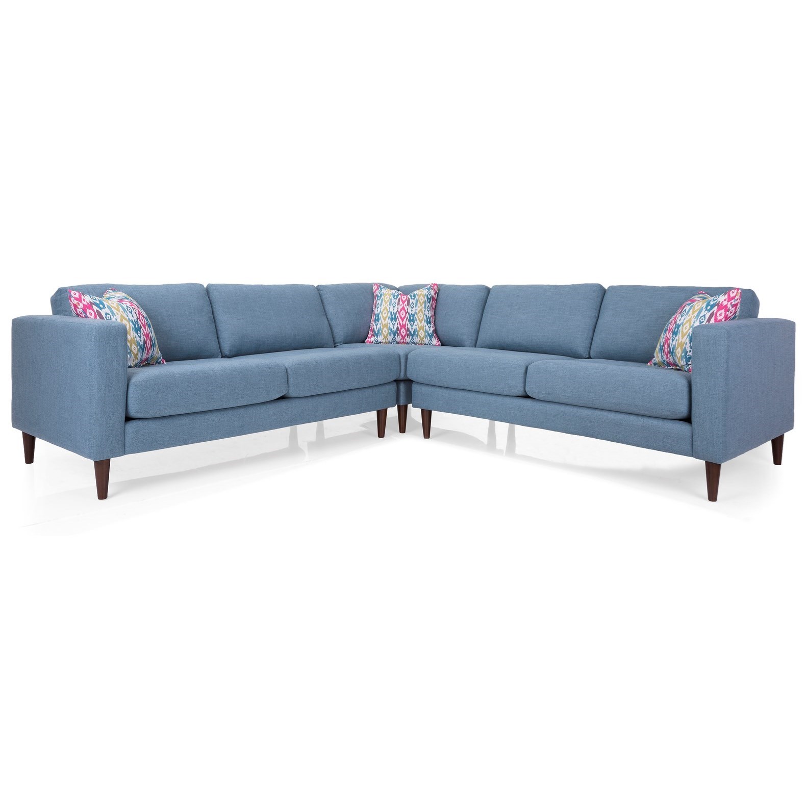 Decor Rest 3795 Contemporary Sectional Sofa With Track Arms