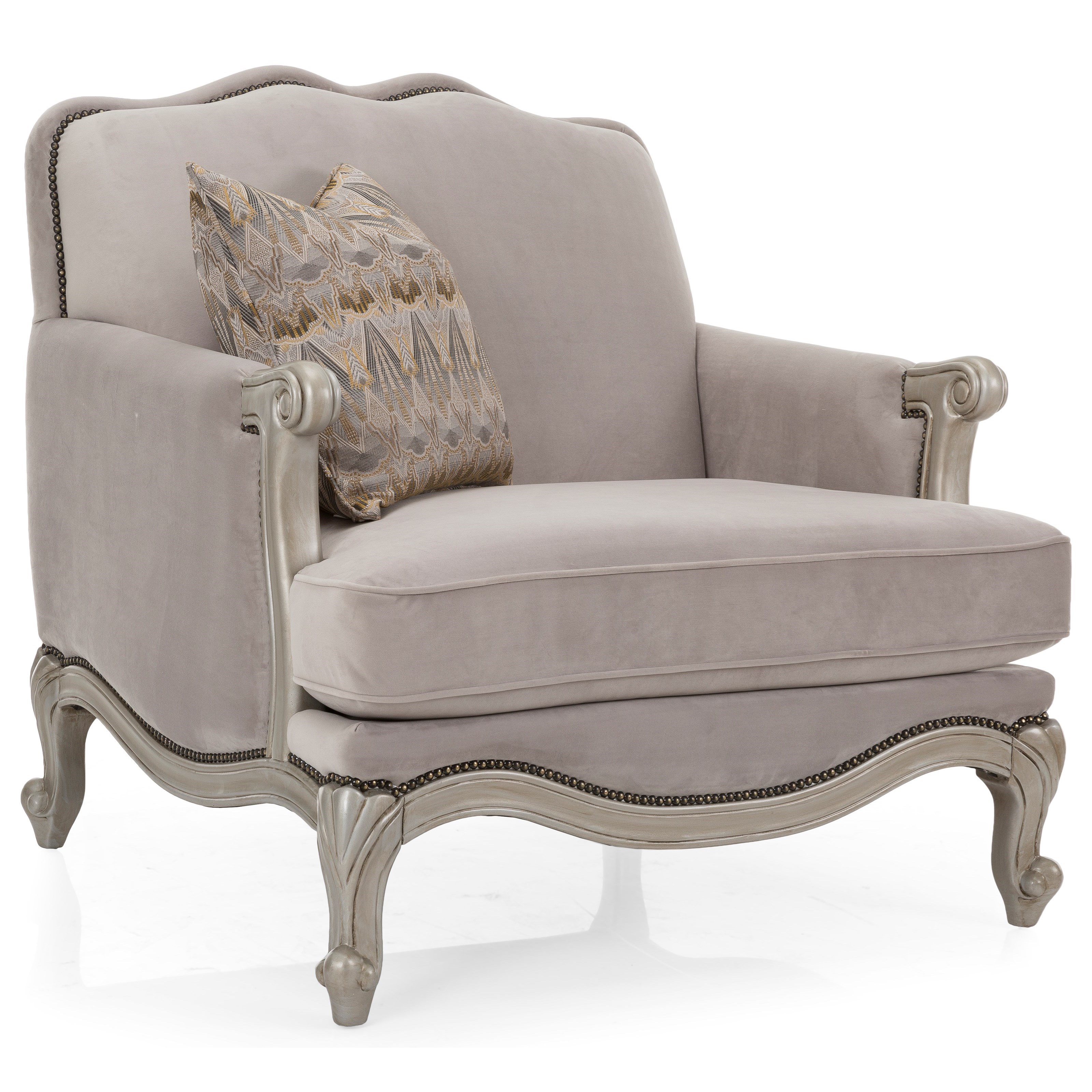 Decor Rest 6701 Traditional Chair And A Half With Nailhead