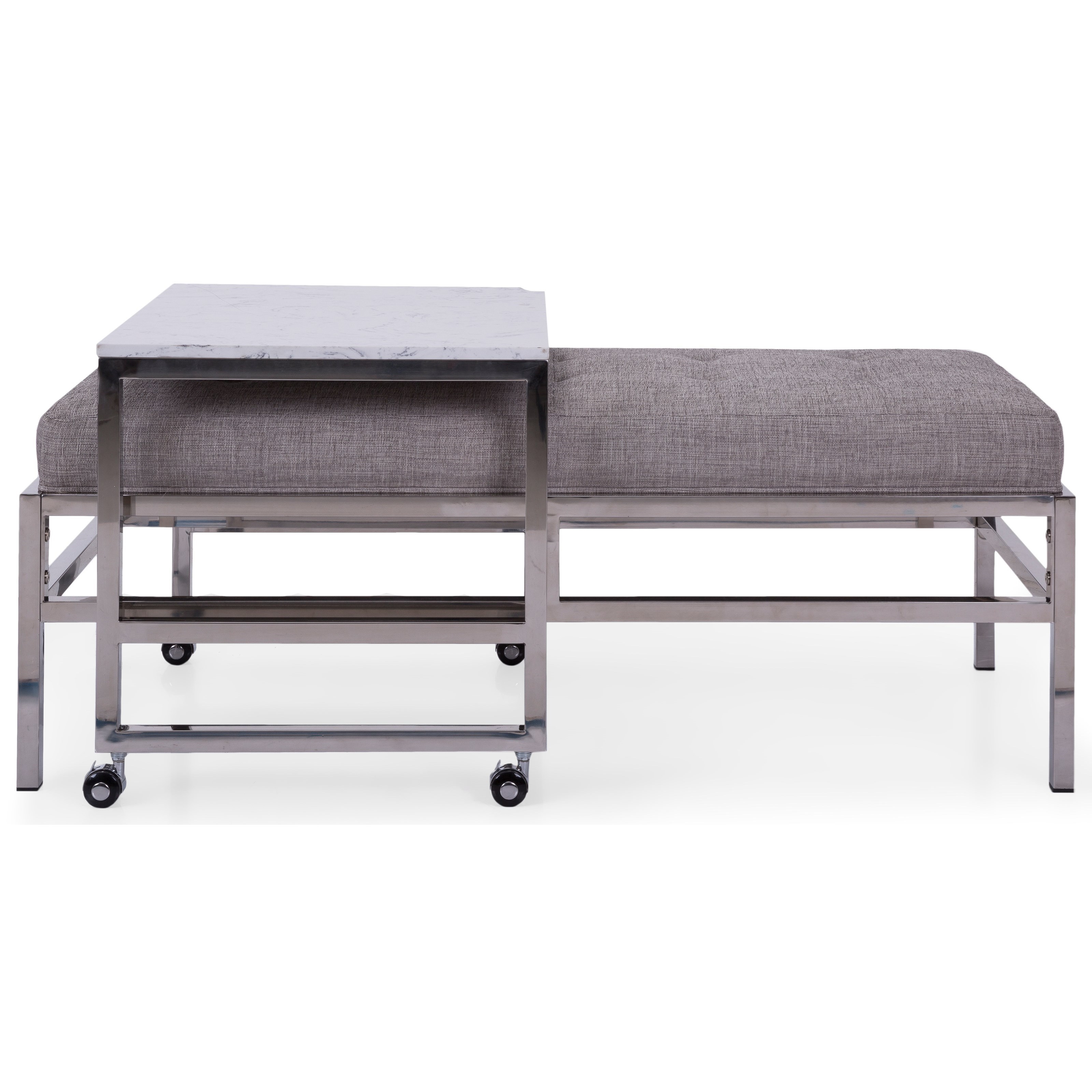 Decor Rest 6842 Contemporary Upholstered Ottoman Bench Reid S Furniture Upholstered Benches
