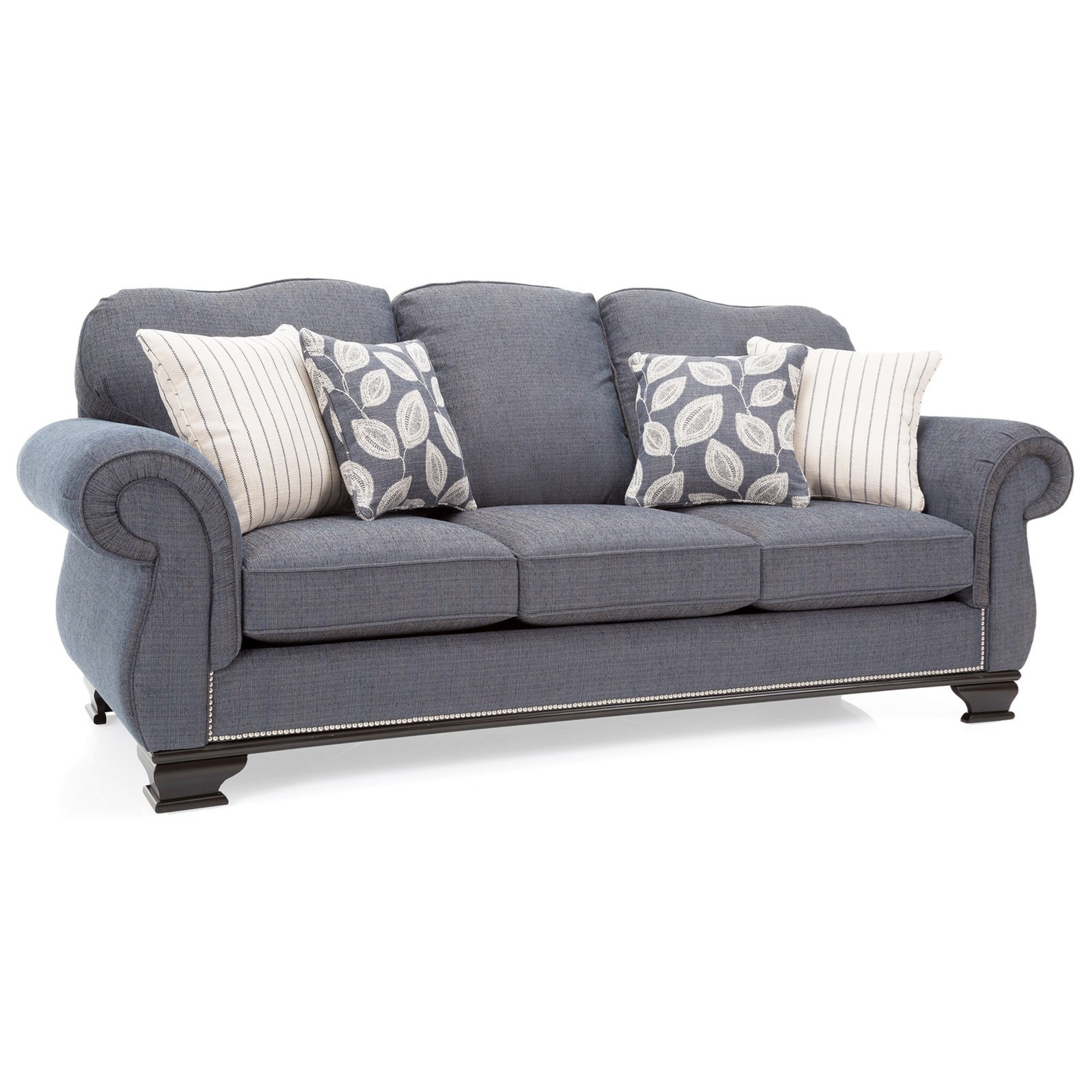 Decor Rest 6933 Traditional Sofa With Exposed Wood Accents Wayside Furniture Sofas