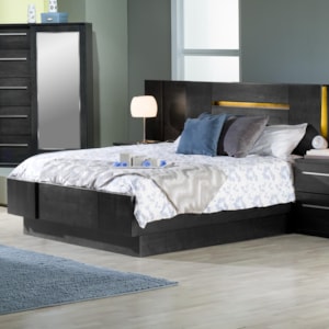 Defehr Milano Contemporary King Platform Bed With 2 Nightstands Stoney Creek Furniture Platform Beds Low Profile Beds
