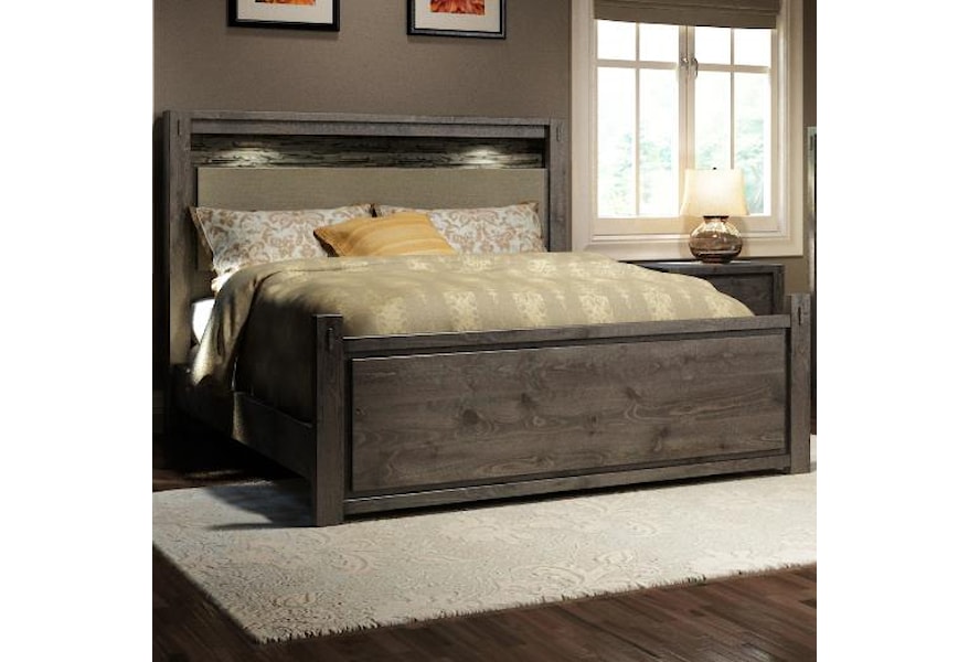 Defehr Series 697 Queen Rustic Panel Bed With Faux Stone And Built