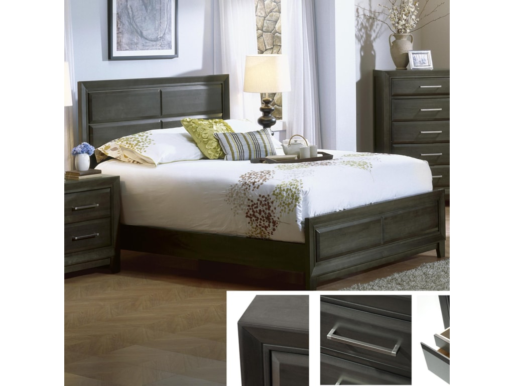Defehr Verona King Contemporary Panel Bed In Graphite Finish Defehr Verona King Contemporary Panel Bed In Graphite Finish