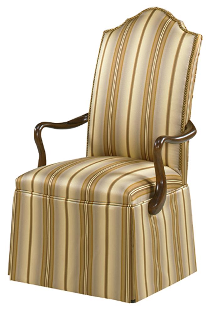 Designmaster Chairs Georgetown Overscaled Nail Head Trim Skirted Arm Chair Wayside Furniture Dining Arm Chairs