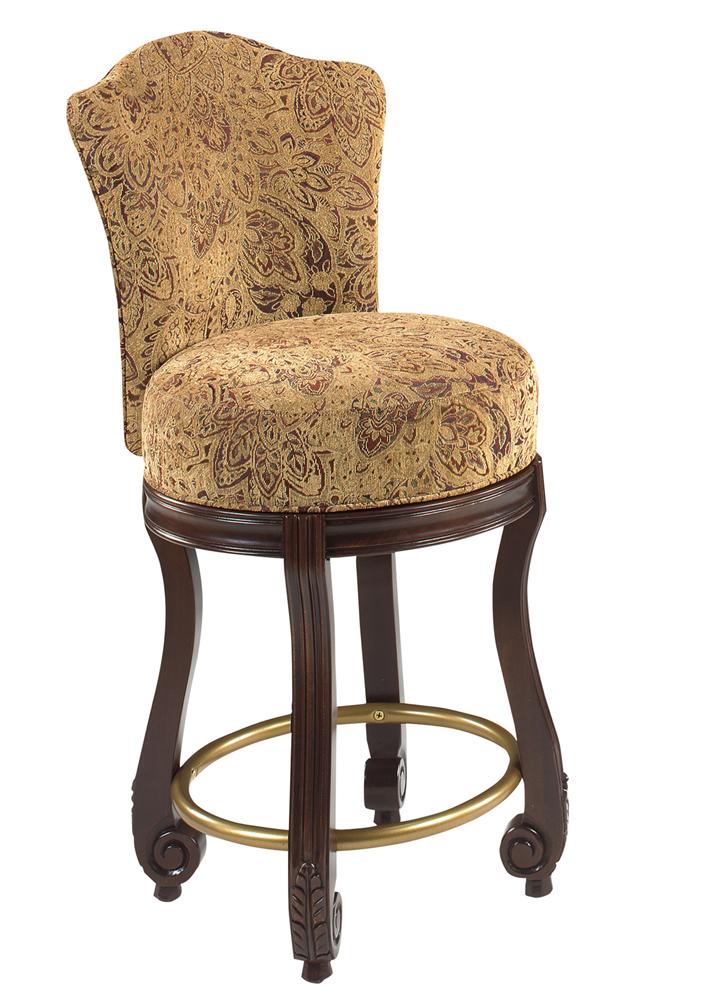 Calais Carved Swivel Dining Counter Height Stool