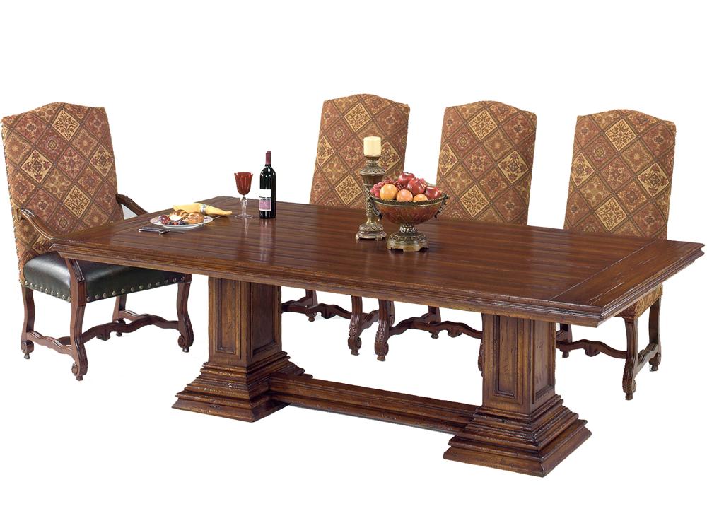 Wellington Rectangular Reclaimed Double Pedestal Wood Table 