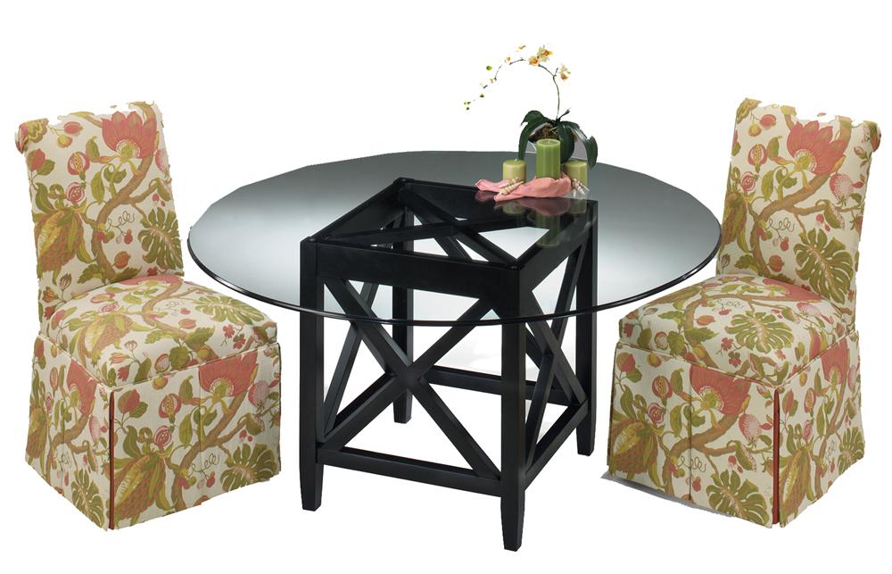 Comfort Plus Tables Cameron Wood Pedestal X Base With Glass Top Table Sprintz Furniture Dining Tables