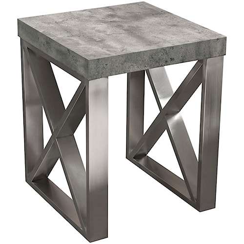 Diamond Sofa Carrera Tables End Table In Faux Concrete Top With Diamond Sofa Carrera Tables End Table In Faux Concrete Top With Brushed Stainless Steel Legs Boulevard Home Furnishings
