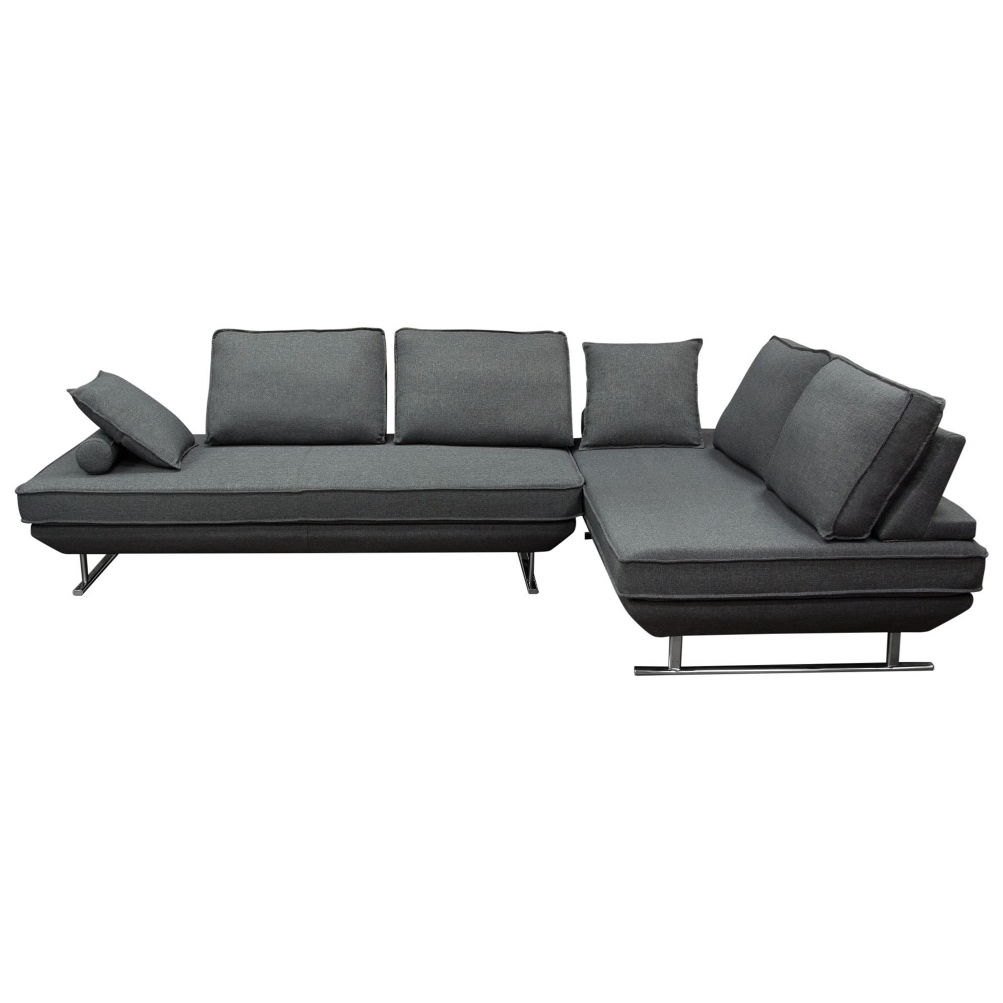 Diamond Sofa Dolce Contemporary Lounger Sectional With Chrome Legs
