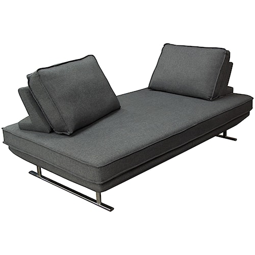 Diamond Sofa Dolce Contemporary Lounger With Chrome Legs Boulevard Diamond Sofa Dolce Contemporary Lounger With Chrome Legs