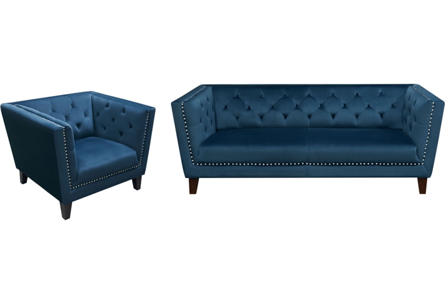 Diamond Sofa Grand And Chair Set With Tufted Backs Sofa And Chair Set With Tufted