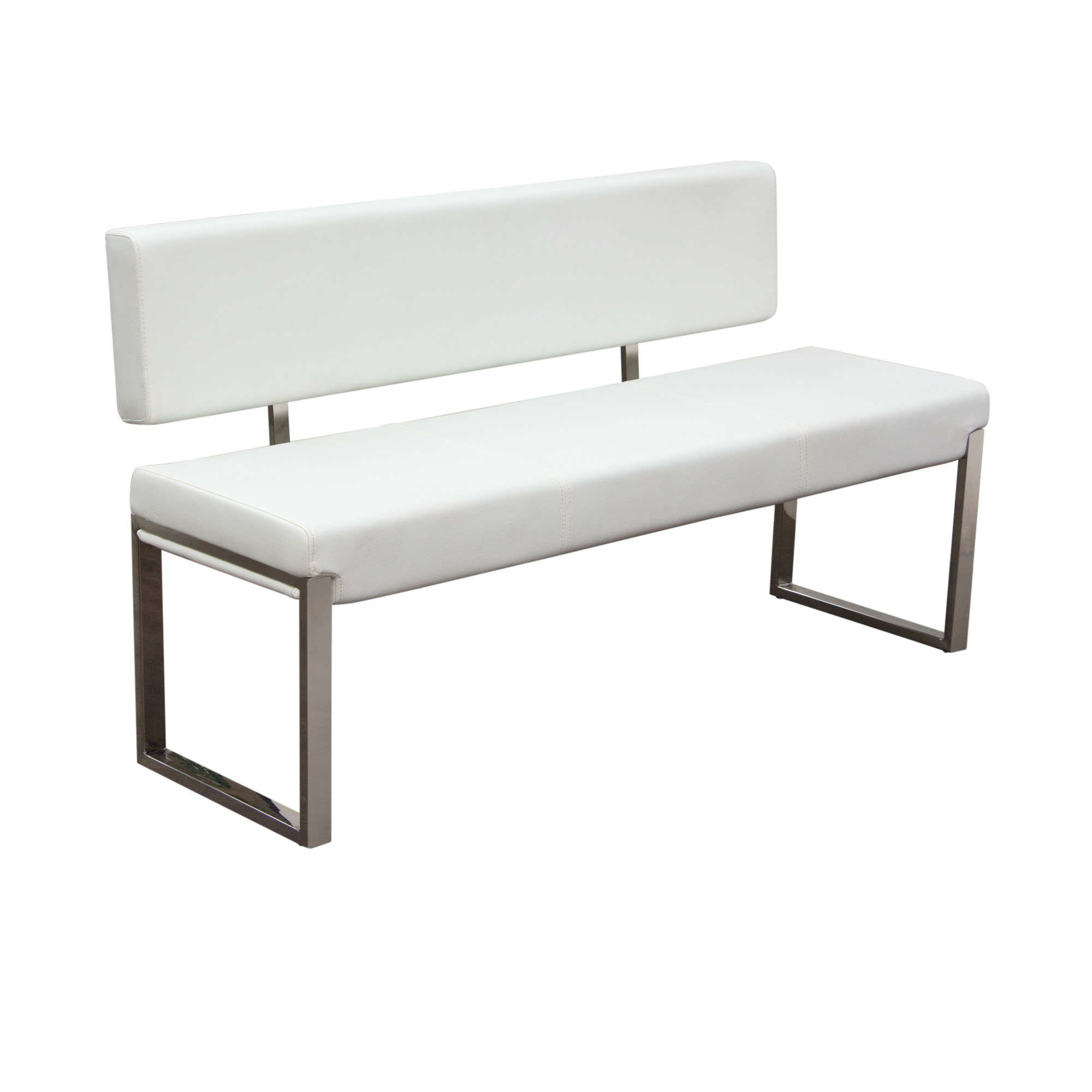 Diamond Sofa Knox White Bench with Back | Red Knot | Settees