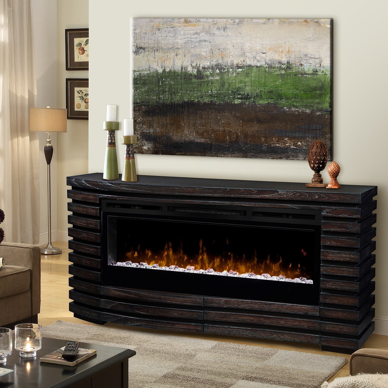 Dimplex Elliot Gds50g5 1587ht Mantled Fireplace With Waved Wood