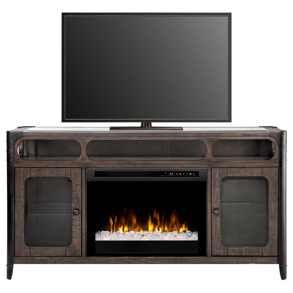 Dimplex Paige Dimplex Glass Top Media Console Fireplace With Glass