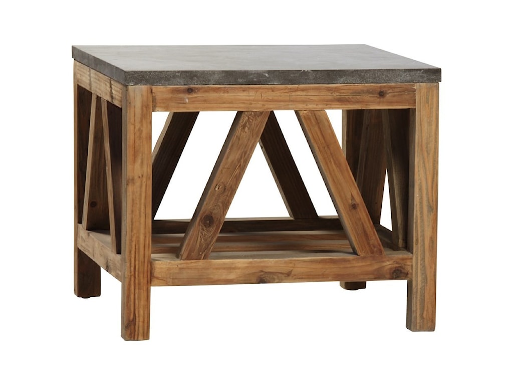 Dovetail Furniture Living Dagny End Table With Reclaimed Wood