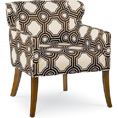 Drexel Heritage Upholstery Keeley Low Back Wing Chair With Drexel Heritage Upholstery Keeley Low Back Wing Chair With Tall Flared Legs