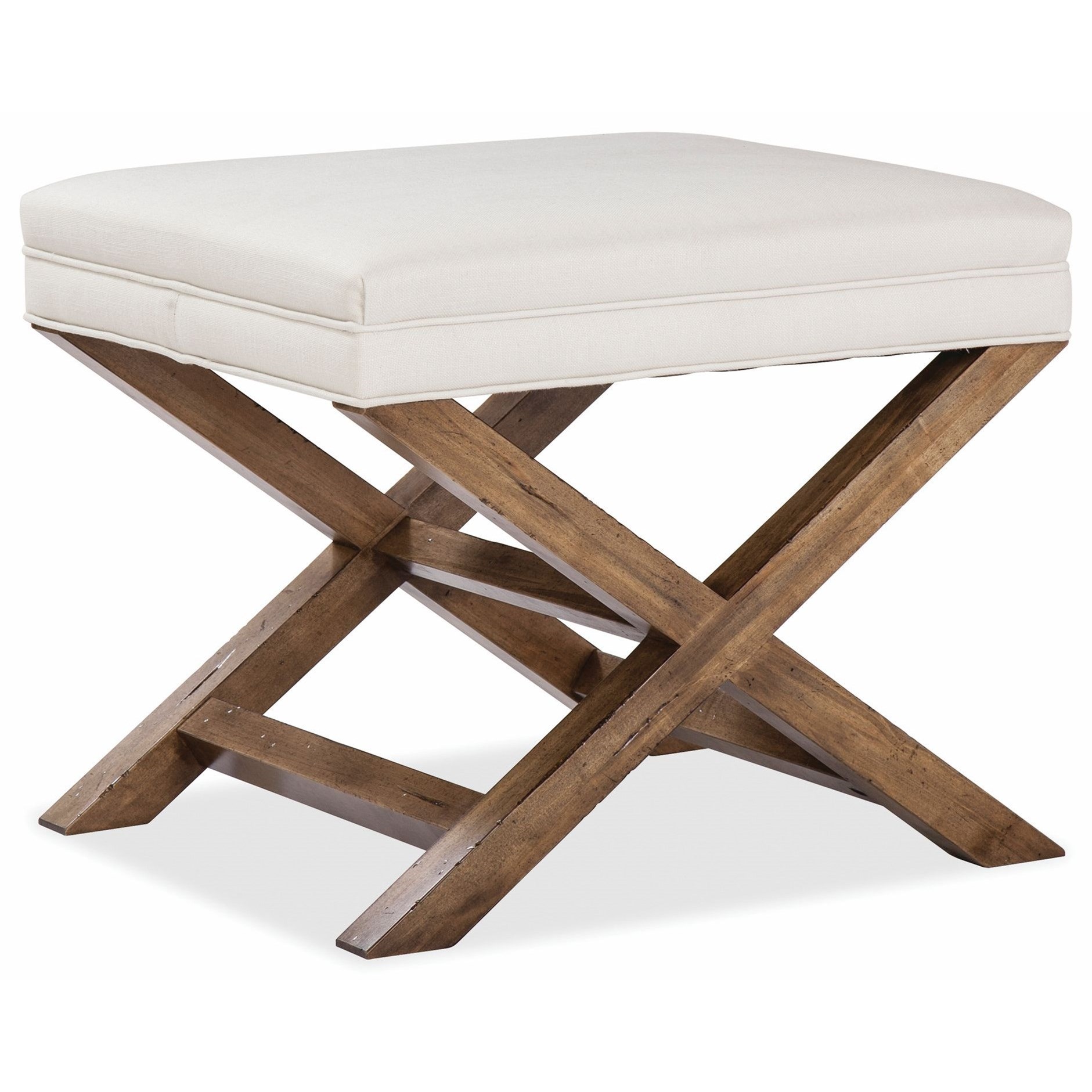 Durham Escarpment Upholstered Bench With Crossed Legs