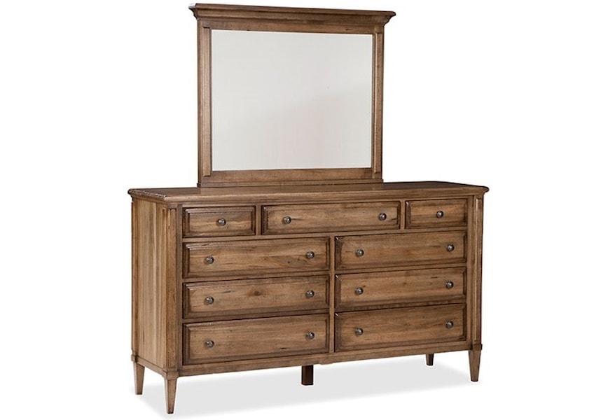 Durham Escarpment Dresser And Mirror Set With Cedar Lined Bottom