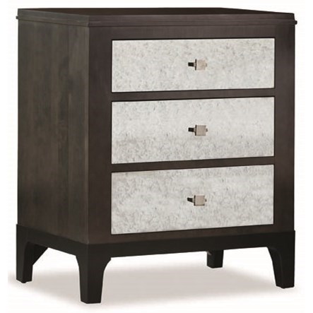 Durham Front Street Night Stand With Mirrored Drawer Fronts